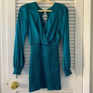 Lulus emerald silk dress (S)